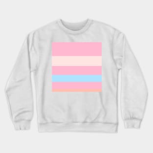 A singular collection of Fresh Air, Soft Blue, Little Girl Pink, Very Light Pink and Melon stripes. Crewneck Sweatshirt